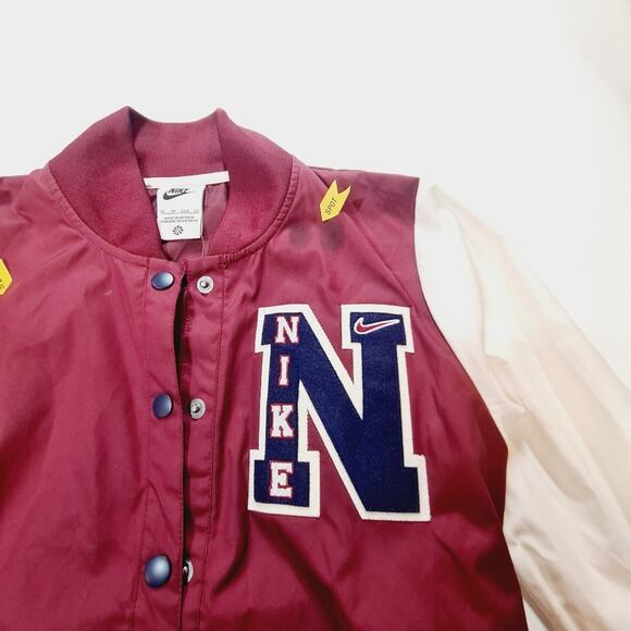 Nike NSW Varsity Jacket in Dark Beetroot & Sail - Picture 8 of 16